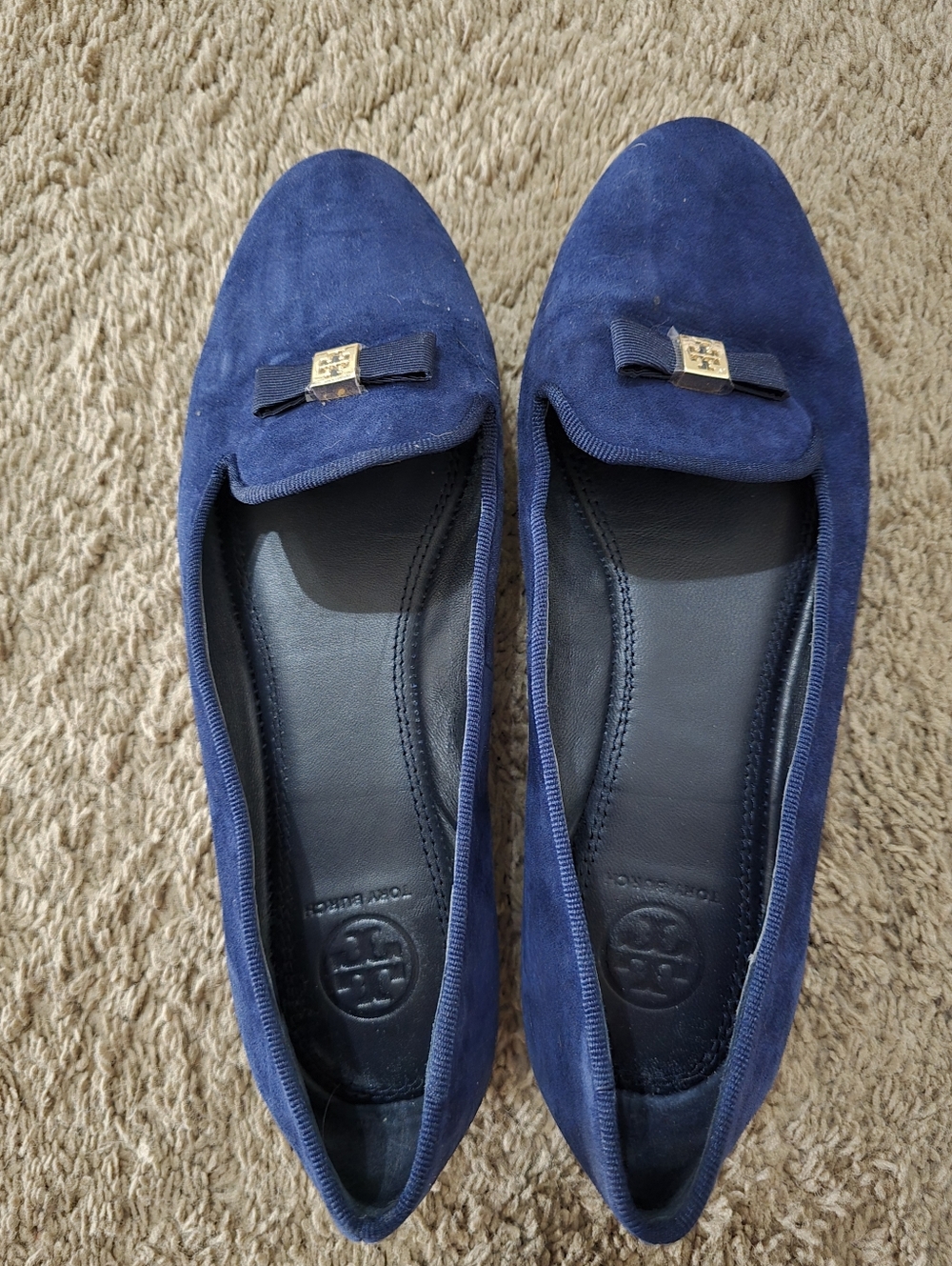 Tory Burch Suede smoking slipper loafers size